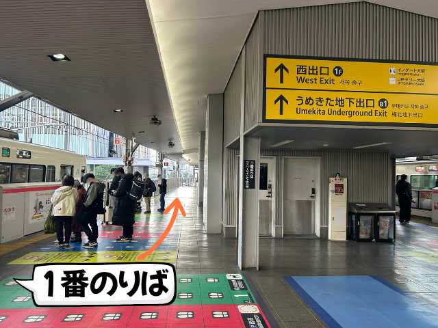 大阪駅１番のりばからおおさか東線への行き方