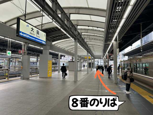 大阪駅８番のりばからおおさか東線への行き方